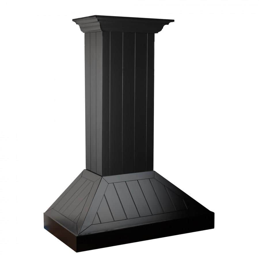 36 In. Wooden Convertible Vent Wall Mount Range Hood In Black