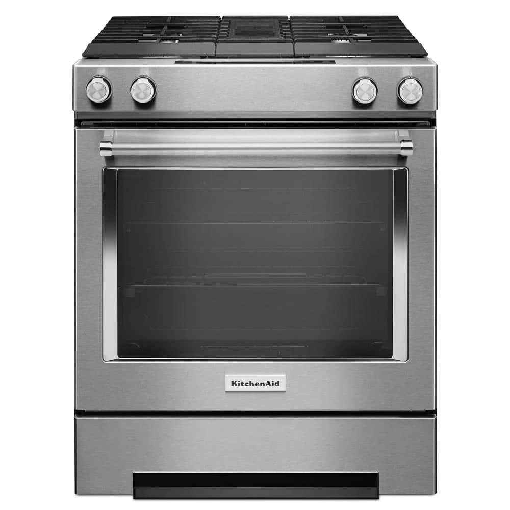 30-inch 4-burner Dual Fuel Downdraft Slide-in Range