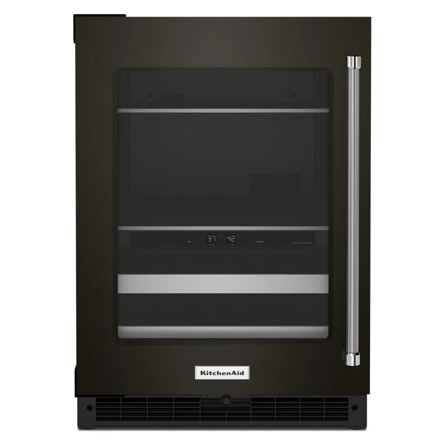24" Beverage Center with Glass Door and Metal-Front Racks and PrintShield Finish