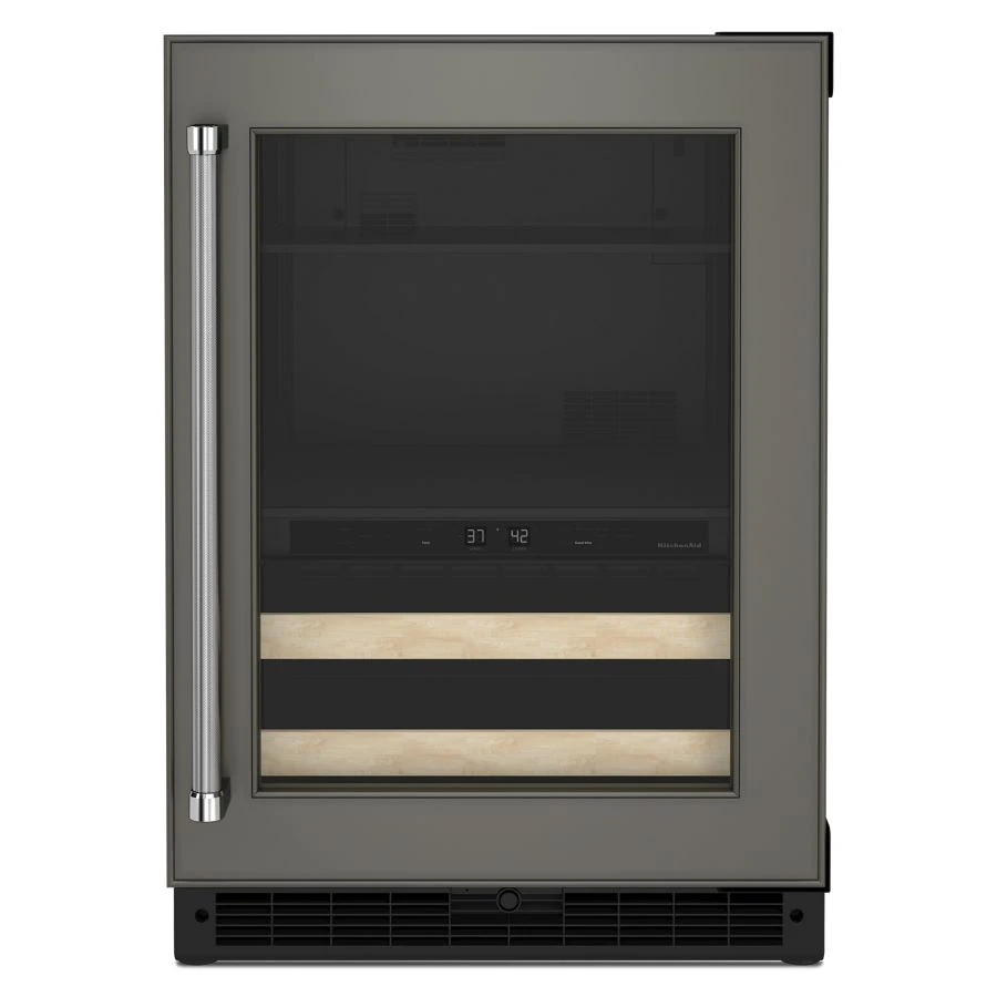 24" Panel-Ready Beverage Center with Wood-Front Racks