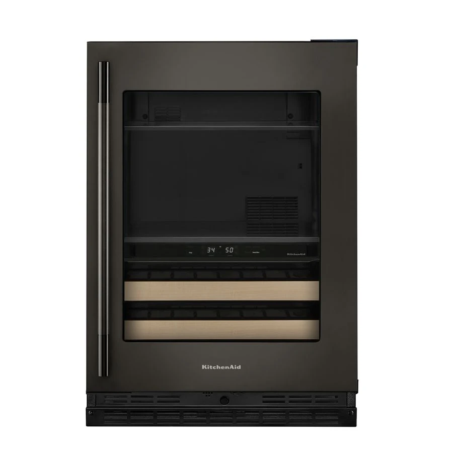 4.8 Cu. Ft. 24-Inch Beverage Center with Right Door Swing and 14-Wine Bottle Capacity with Wood-Front Racks in