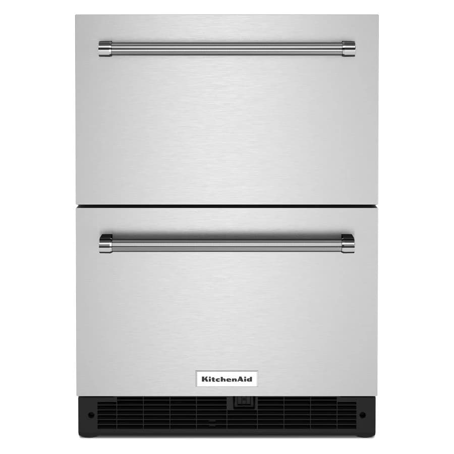 24" Stainless Steel Undercounter Double-Drawer Refrigerator