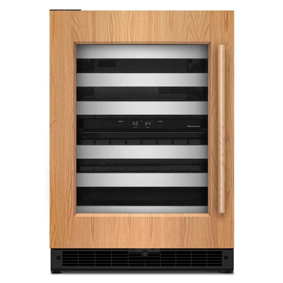 24-inch Panel-ready Undercounter Wine Cellar With Left Door Swing And 46-bottle Capacity With Full-extension Metal-front Racks
