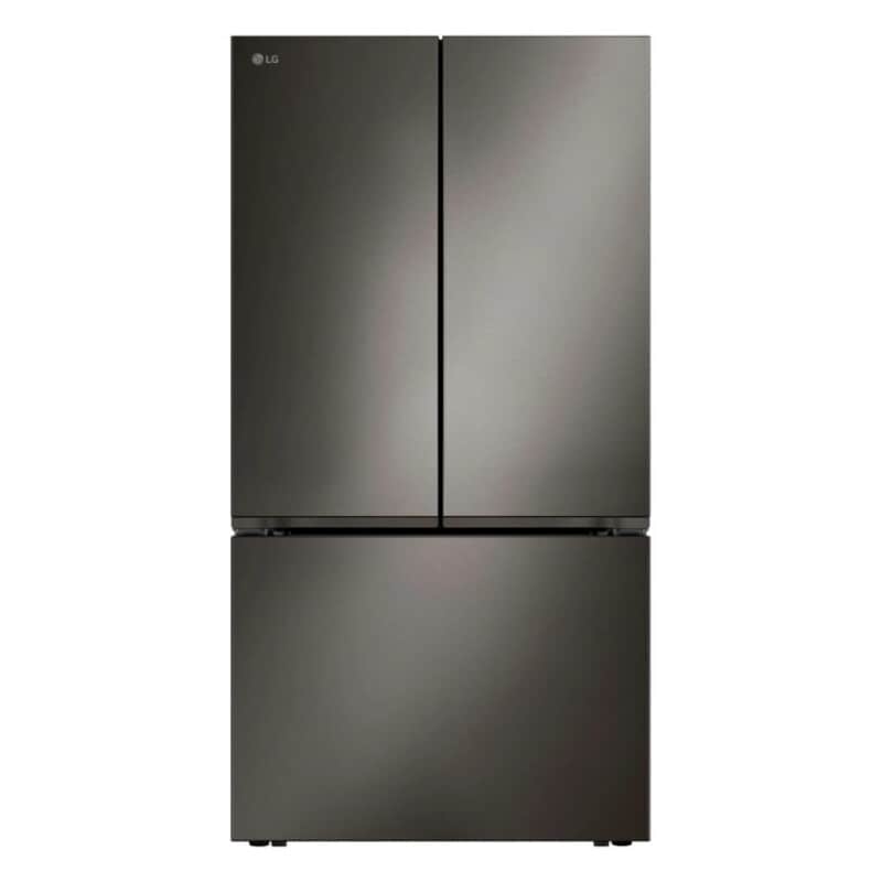 36" Wide, 27 Cu Ft. 3 Door French Door, Pocket Handle, C/depth Refrigerator With Internal Water Dispenser, Printproof Black Stainless Steel