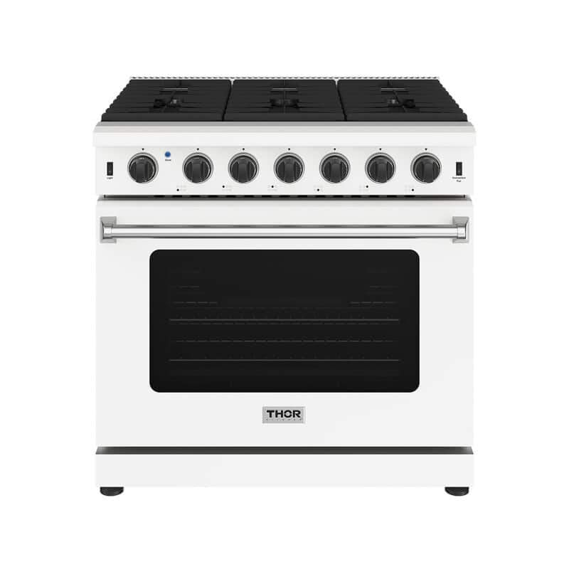 36 Inch Professional Gas Range In White