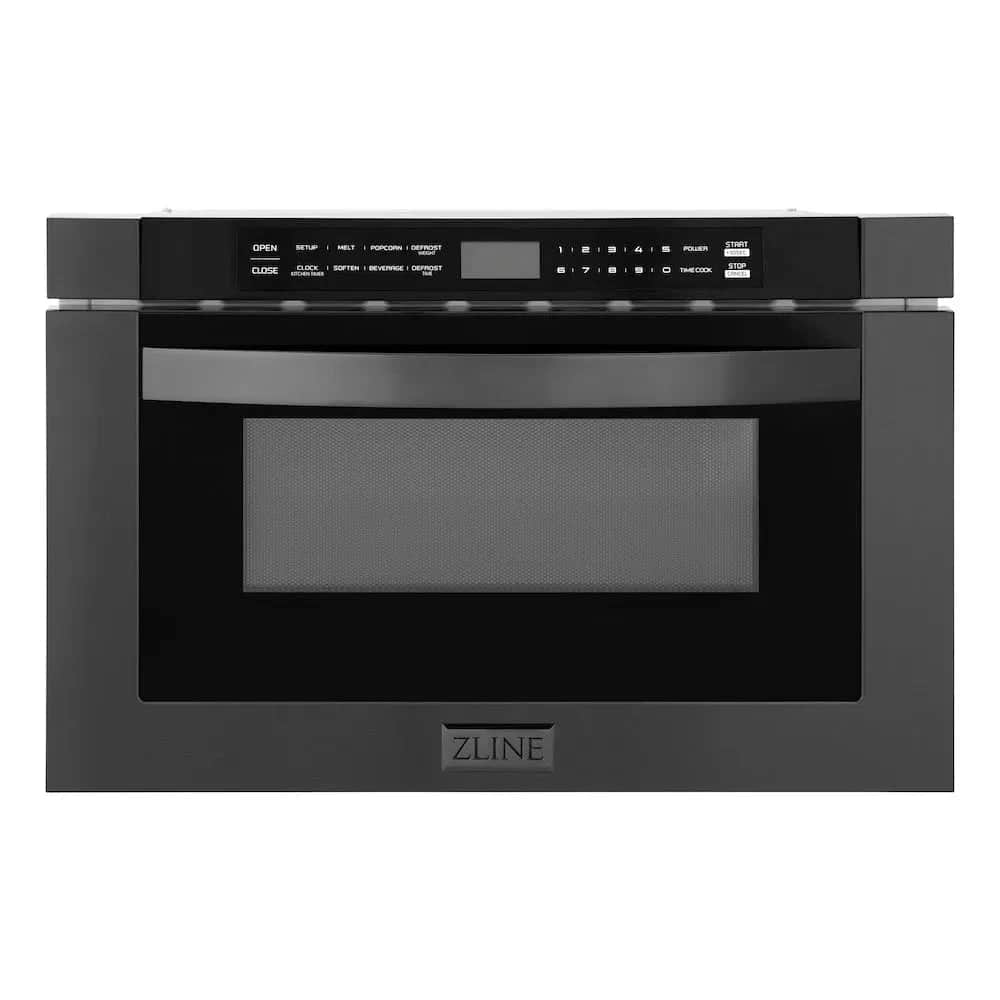 24 In. 1.2 Cu. Ft. Built-in Microwave Drawer In Black Stainless Steel