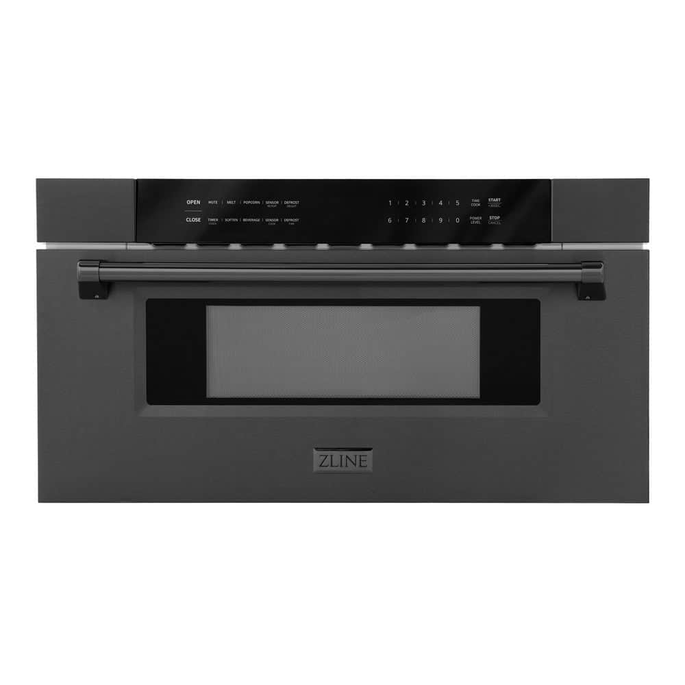 30 In. 1.2 Cu. Ft. Built-in Microwave Drawer In Black Stainless Steel