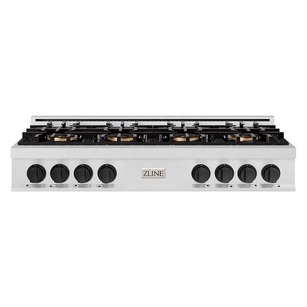 Autograph Edition 48 In. Classic Gas Rangetop With 8 Burner Duopro™ Cooktop In Satin Stainless Steel And Matte Black Accents