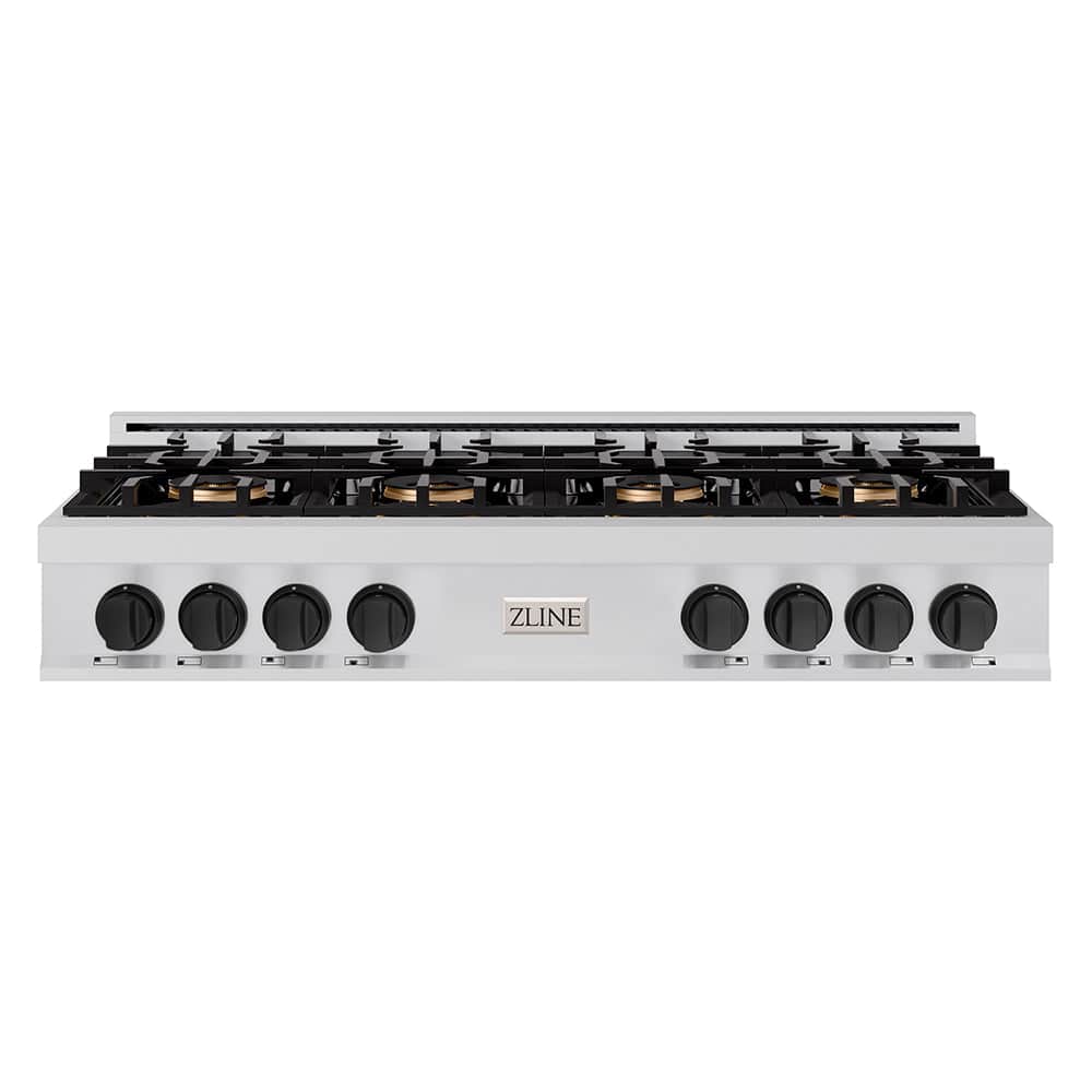 Autograph Edition 48 In. Classic Gas Rangetop With 8 Burner Duopro™ Cooktop In Stainless Steel And Matte Black Accents