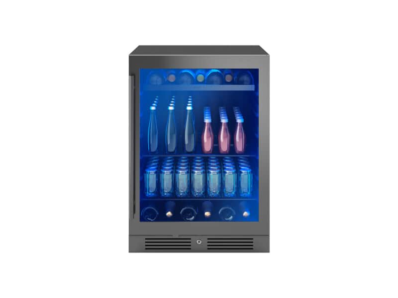 24" Black Stainless Single Zone Beverage Cooler