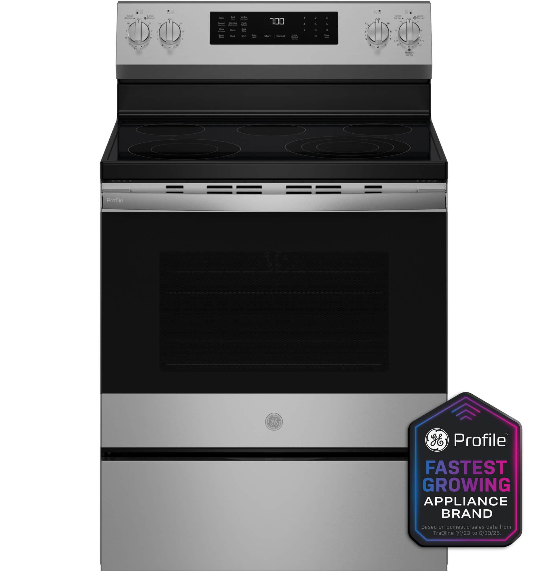 30” Smart Free-Standing Electric Convection Range with No Preheat Air Fry and EasyWash Oven Tray