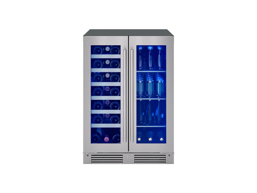 24" French Door Dual Zone Wine & Beverage Cooler