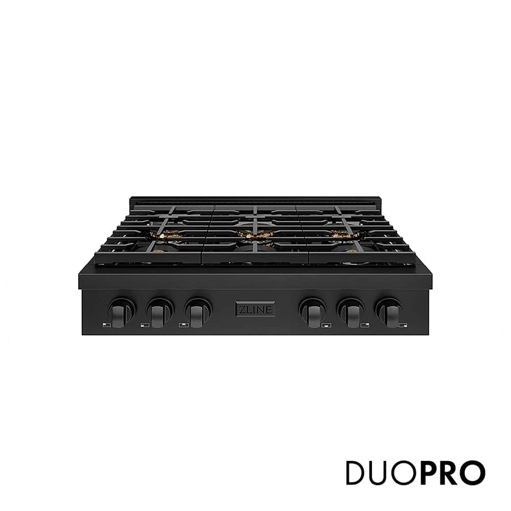 36 In. Paramount Gas Rangetop With 6 Burner Duopro™ Cooktop In Black Stainless Steel