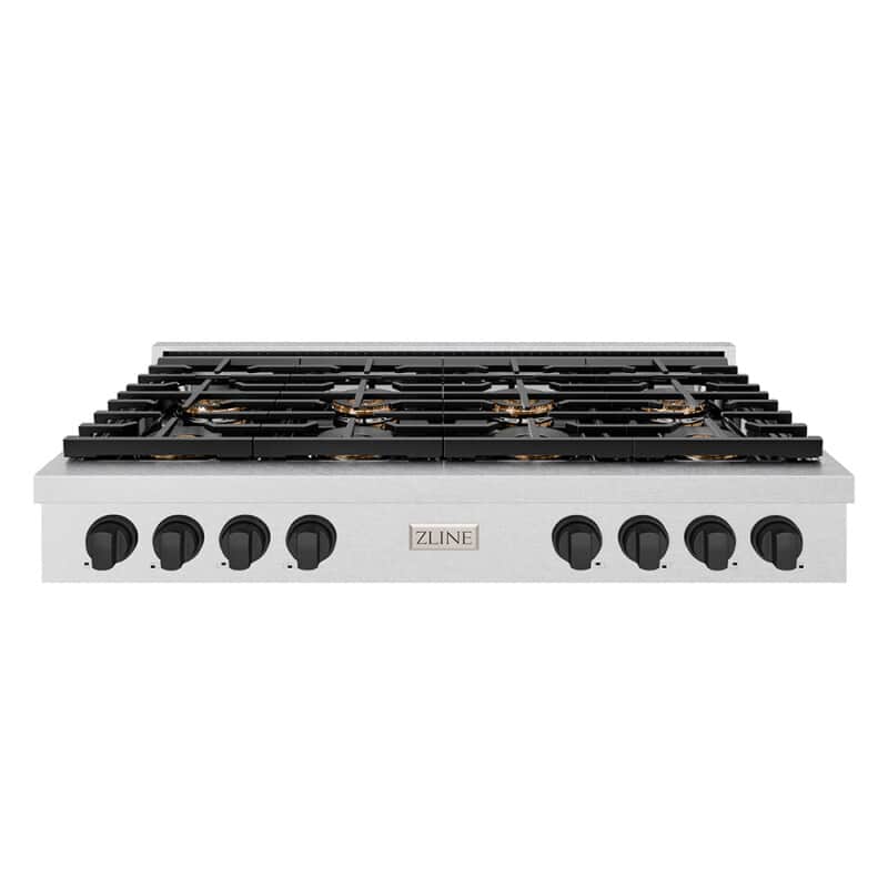 Autograph Edition 48 In. Paramount Gas Rangetop With 8 Burner Duopro™ Cooktop In Satin Stainless Steel And Matte Black Accents