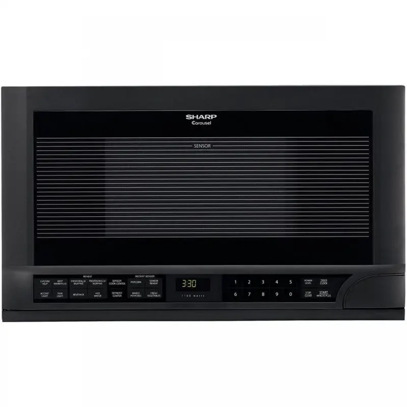 1.5 Cu. Ft. 1100w Black Over-the-counter Carousel Microwave Oven