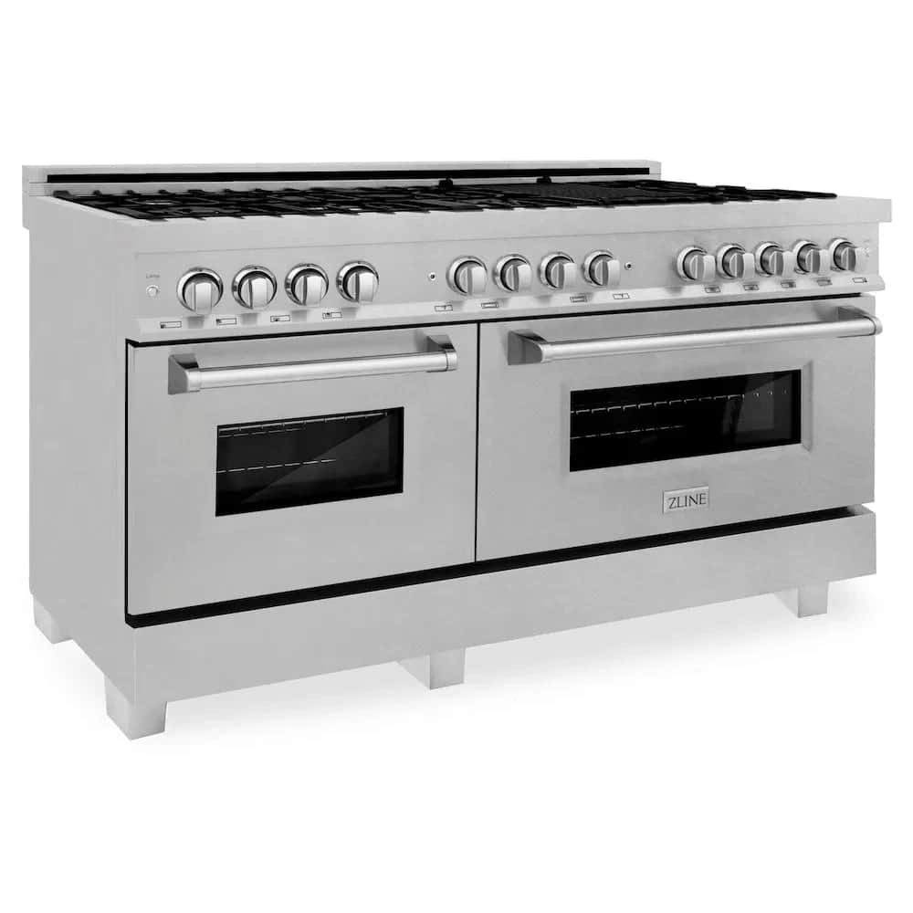 60 In. 7.4 Cu. Ft. Legacy Dual Fuel Range With 9 Burner Gas Cooktop And 2 Electric Convection Ovens In Satin Stainless Steel