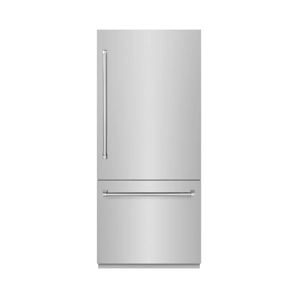 36 In. 19.8 Cu. Ft. Built-in Bottom Freezer Refrigerator With Water Dispenser And Ice Maker In Stainless Steel