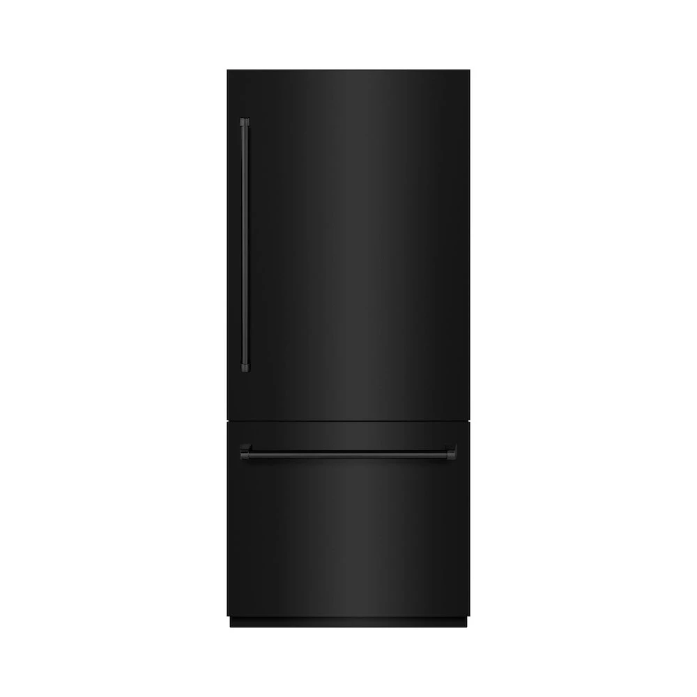 36 In. 19.8 Cu. Ft. Built-in Bottom Freezer Refrigerator With Water Dispenser And Ice Maker In Black Stainless Steel