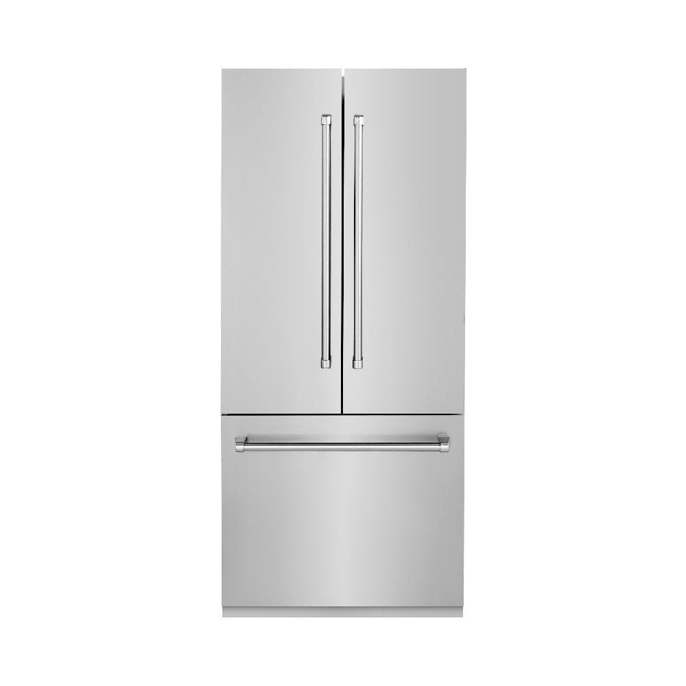 36 In. 19.6 Cu. Ft. French Door Built-in Bottom Freezer Refrigerator With Water Dispenser And Ice Maker In Stainless Steel
