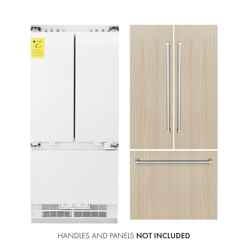 36 In. 19.6 Cu. Ft. Panel Ready French Door Built-in Bottom Freezer Refrigerator With Water Dispenser And Ice Maker