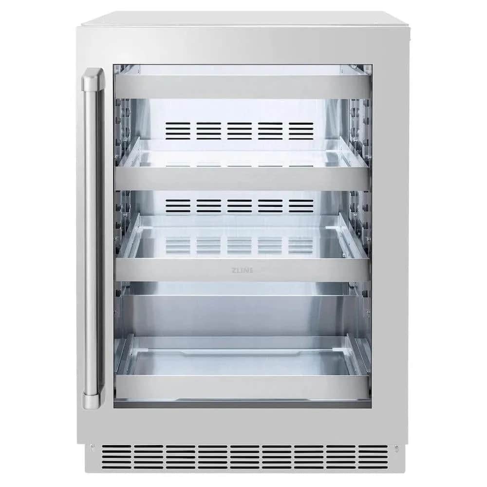 24 In. Touchstone 151 Can Beverage Fridge With Stainless Steel Glass Door