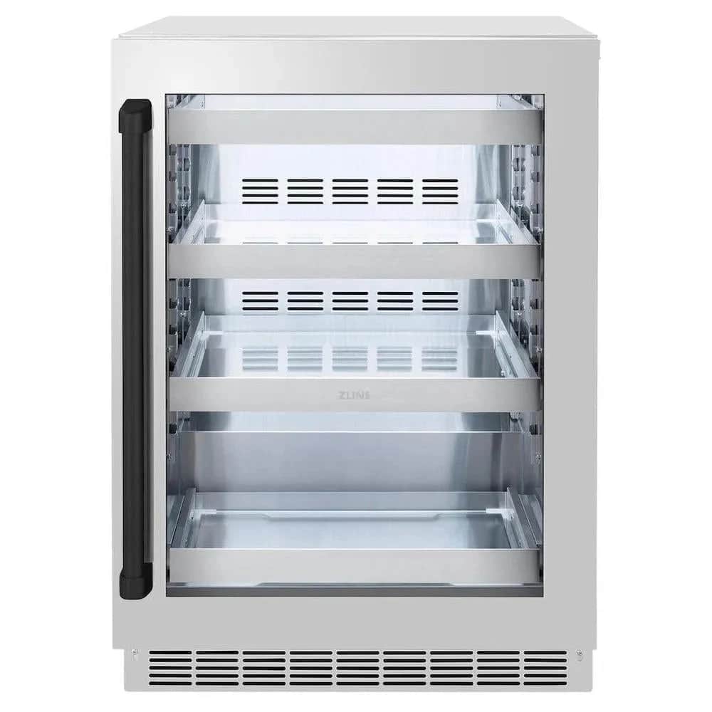 Autograph Edition 24 In. Touchstone 151 Can Beverage Fridge With Stainless Steel Glass Door And Matte Black Handle
