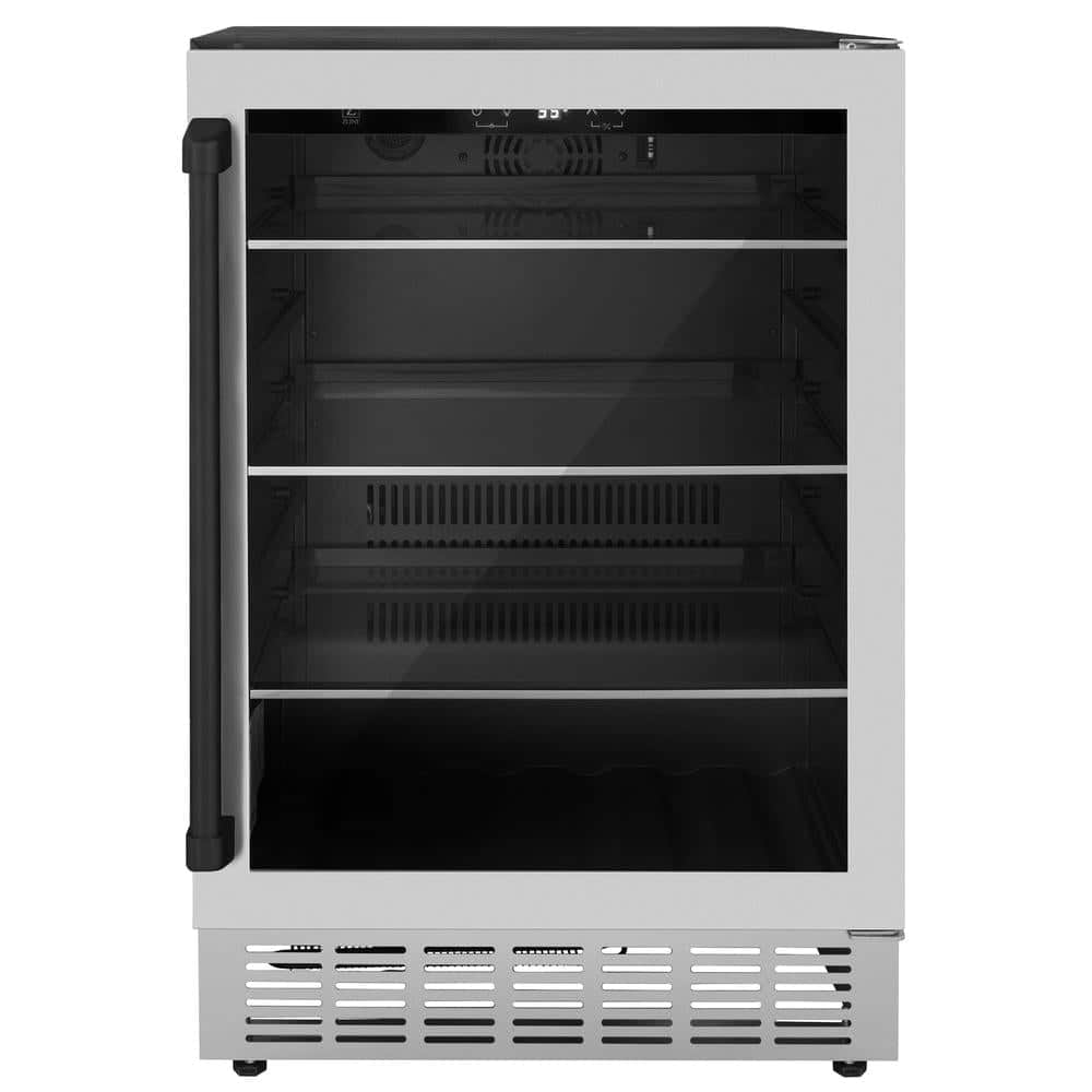 Autograph Edition 24 In. Monument 154 Can Beverage Fridge In Stainless Steel With Matte Black Accents
