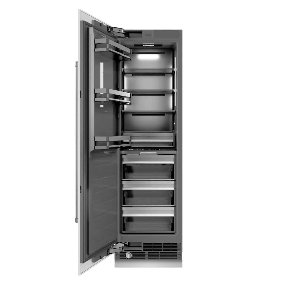 24 In. 12.4 Cu. Ft. Column Freezer In White Matte With Graphite Gray Interior