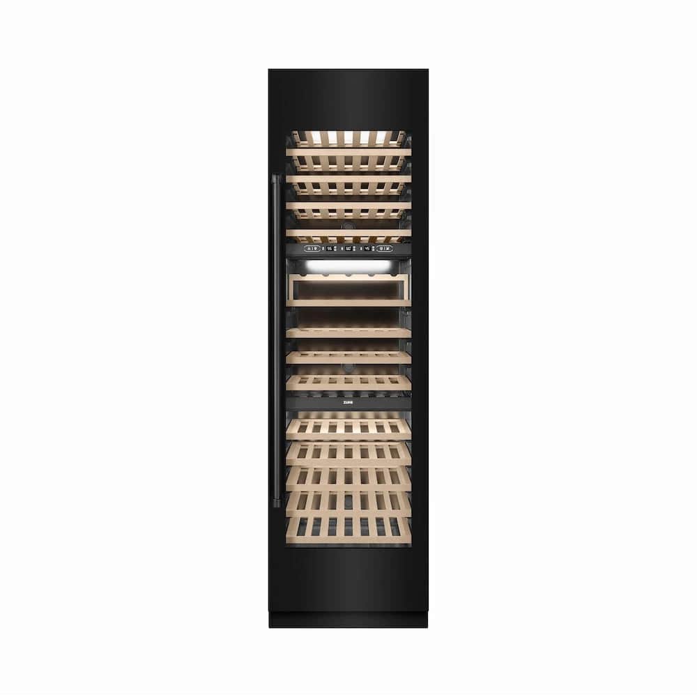 24 In. 12.4 Cu. Ft. Triple Zone 100 Bottle Column Wine Cooler In Black Stainless Steel