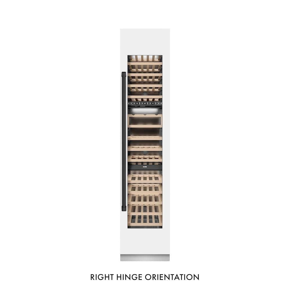 Autograph Edition 18 In. 9.0 Cu. Ft. Triple Zone 68 Bottle Right Hinge Column Wine Cooler In White Matte With Matte Black Accents