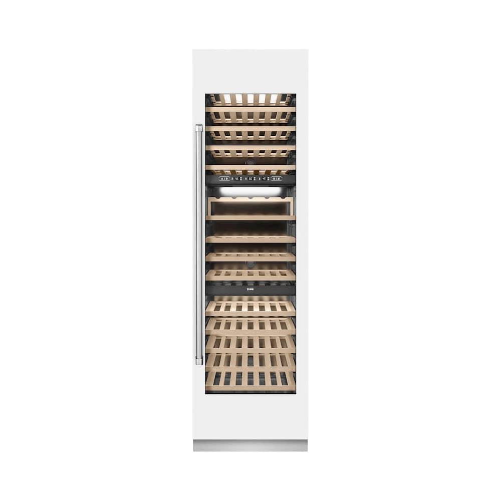 24 In. 12.4 Cu. Ft. Triple Zone 100 Bottle Column Wine Cooler In White Matte