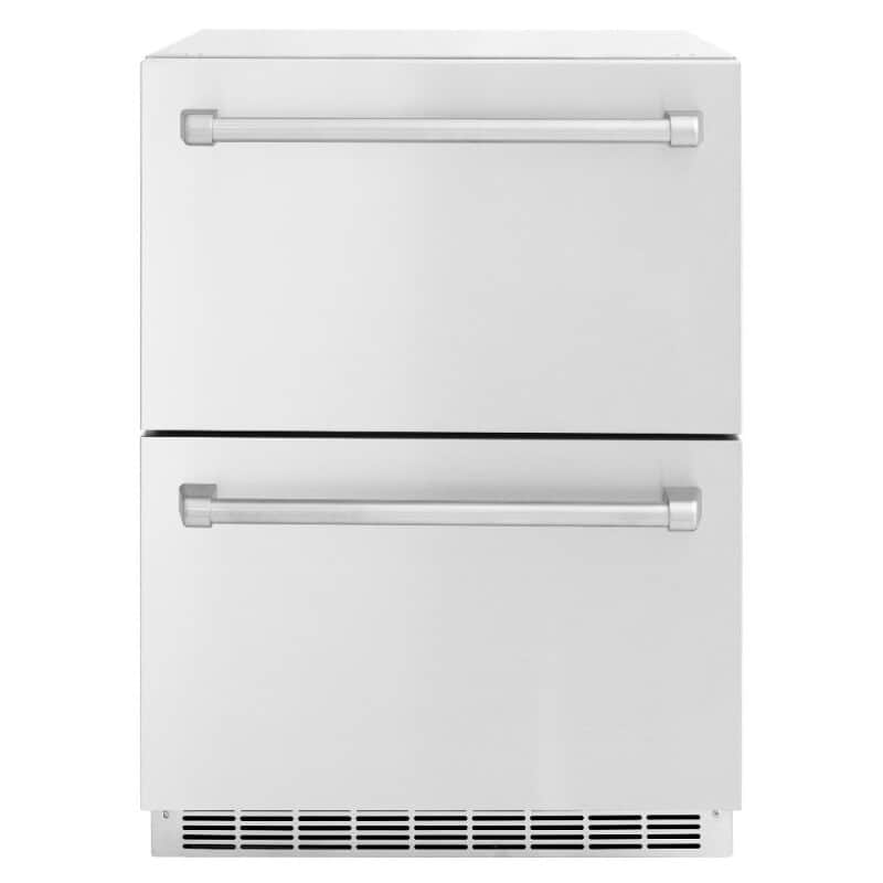 24 In. Touchstone 168 Can Outdoor-rated Dual Refrigerator Drawer With Stainless Steel Doors