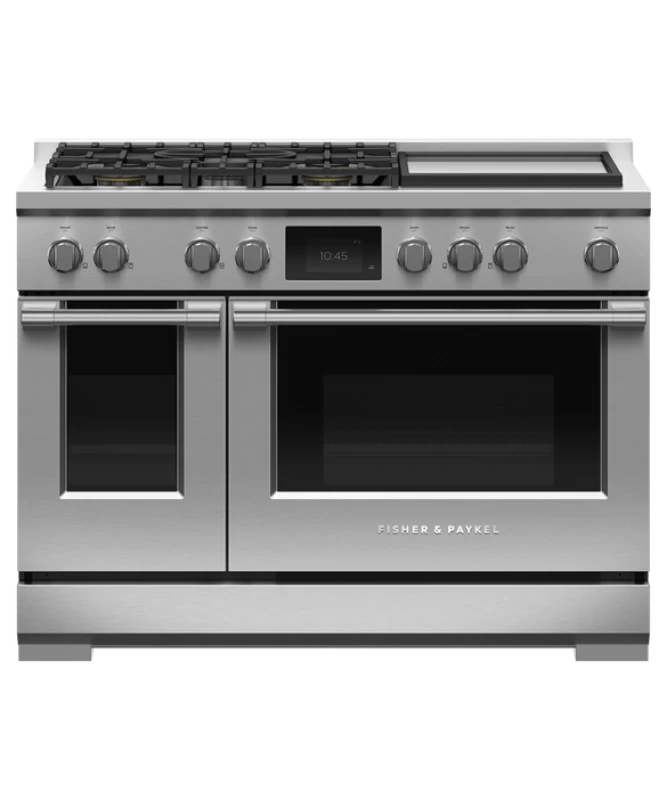Dual Fuel Range, 48", 5 Burners with Griddle, Self-cleaning, LPG