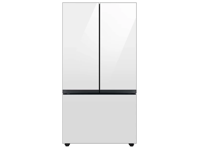 Bespoke 3-Door French Door Refrigerator 24 cu. ft. in White Glass with AutoFill Water Pitcher