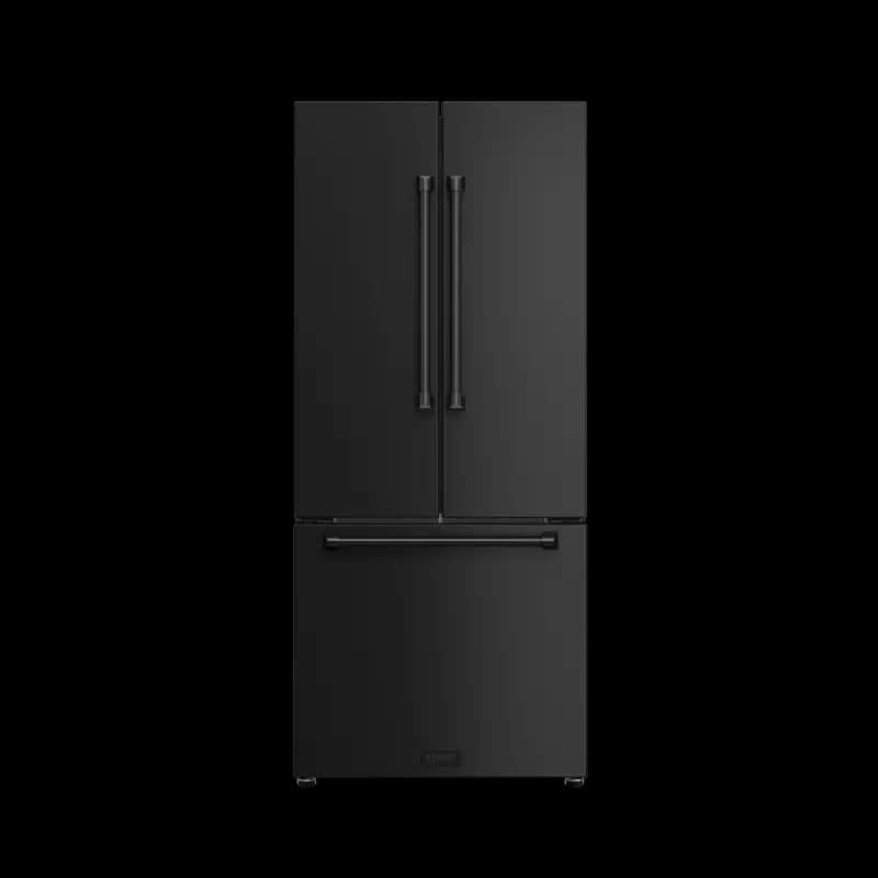 30 Inch 17.5 Cu Ft French Door Counter Depth Refrigerator With Ice Maker In Black Gordon Ramsay Series