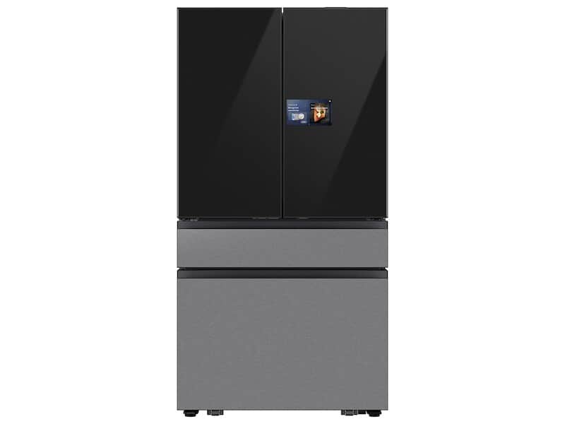 Bespoke 29 cu. ft. 4-Door French Door Refrigerator with AI Home & AI Vision Inside in Charcoal Glass and Stainless Steel