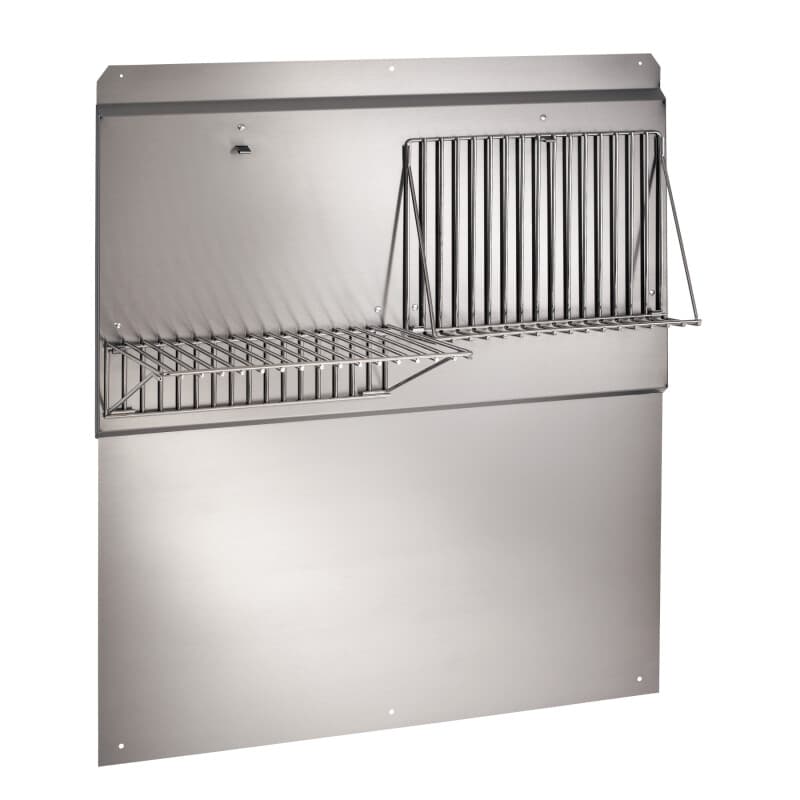 48-Inch Backsplash with shelves in Stainless Steel