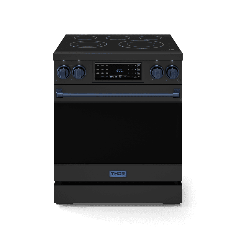 30 Inch Professional Electric Range With Tilt Panel Touch Control In Black/navy Blue Gordon Ramsay Series