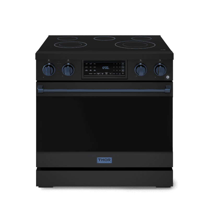 36 Inch Professional Electric Range With Tilt Panel Touch Control In Black/navy Blue Gordon Ramsay Series