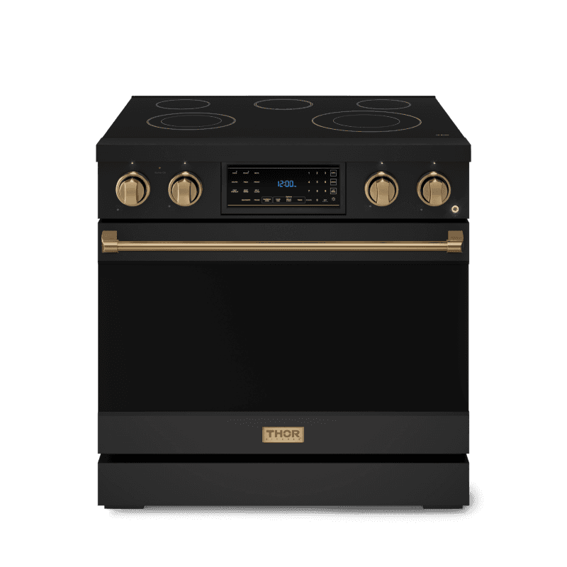36 Inch Professional Electric Range With Tilt Panel Touch Control In Black/bronze Gordon Ramsay Series