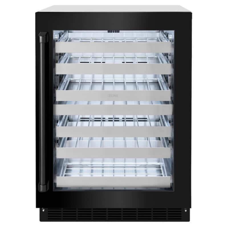 24 In. Touchstone Dual Zone 44 Bottle Wine Cooler With Black Stainless Steel Glass Door