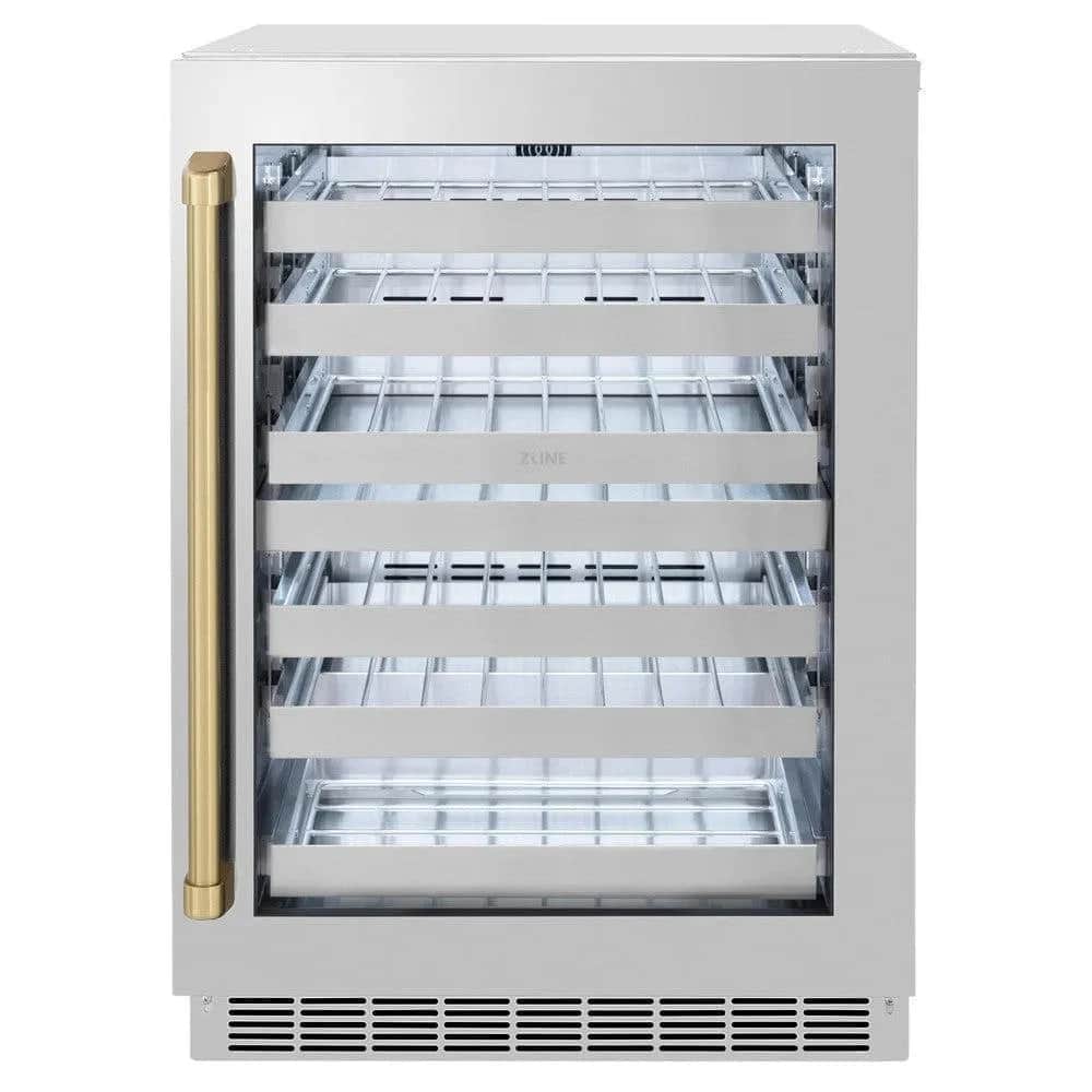 Autograph Edition 24 In. Touchstone Dual Zone 44 Bottle Wine Cooler With Stainless Steel Glass Door And Champagne Bronze Handle