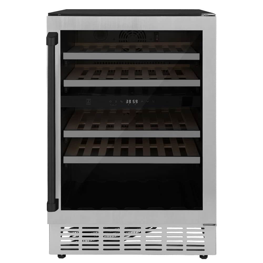 Autograph Edition 24 In. Monument Dual Zone 44-bottle Wine Cooler In Stainless Steel With Matte Black Accents