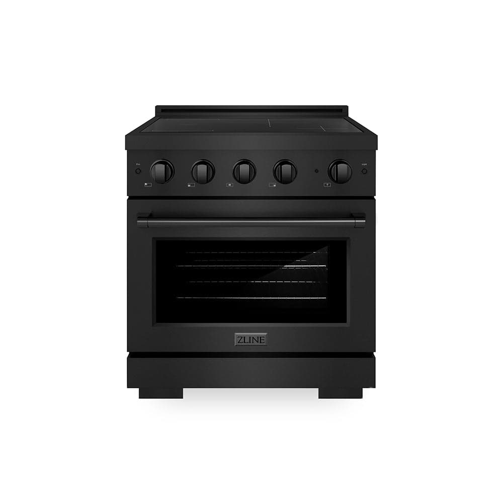 30 In. 4.2 Cu. Ft. Paramount Induction Range With 4 Element Cooktop And Electric Convection Oven In Black Stainless Steel