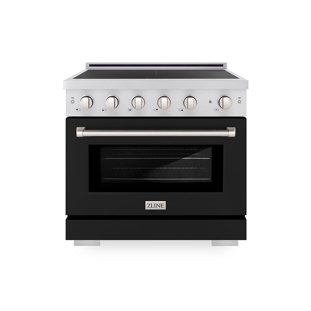 36 In. 5.2 Cu. Ft. Paramount Induction Range With 5 Element Cooktop And Electric Convection Oven In Stainless Steel With Black Matte Door