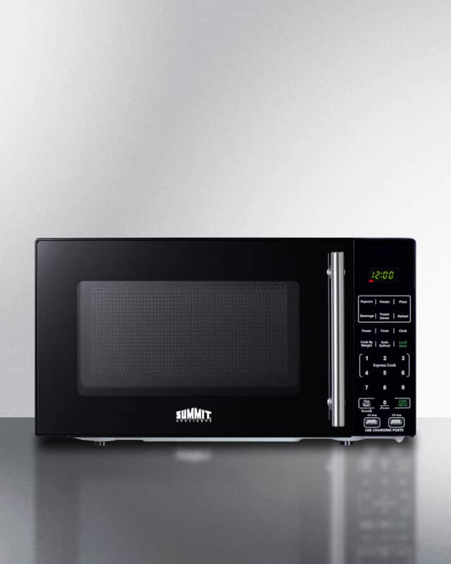 Compact Microwave with USB Ports and Allocator