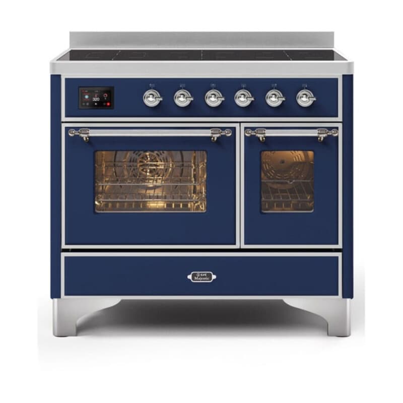 Majestic II Series 40 inch Freestanding Electric Induction Range with 6 Elements, Smoothtop Cooktop, 3.82 cu. ft. Total Oven Capacity, Convection Oven, Viewing Window, Warming Drawer, with Chrome Trim