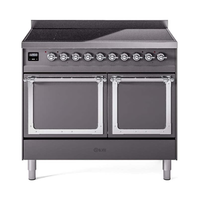 Nostalgie II Noblesse 40″ Induction Range (Solid Door, Graphite Matte, Chrome)
