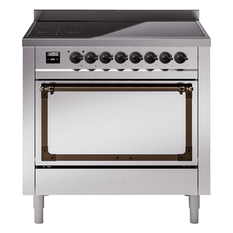 Nostalgie II Noblesse 36″ Induction Range (Solid Door, Stainless Steel, Burnished)