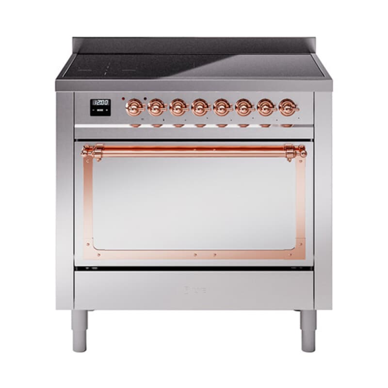Nostalgie II Noblesse 36″ Induction Range (Solid Door, Stainless Steel, Copper)